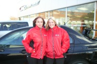Tess and Jeni displaying the Mitsubishi 3-way inner jacket